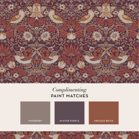 William Morris at Home Strawberry Thief Deep Blue Wallpaper