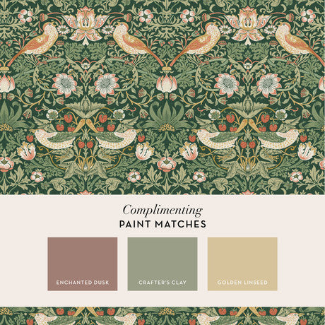 William Morris at Home Strawberry Thief Deep Blue Wallpaper