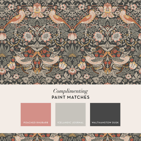 William Morris at Home Strawberry Thief Deep Blue Wallpaper