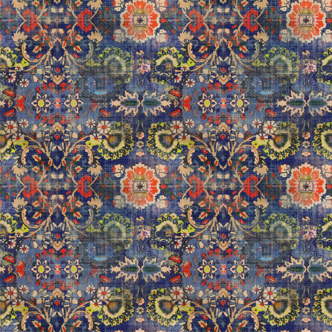 Tetrad velvet Kew Print Indigo