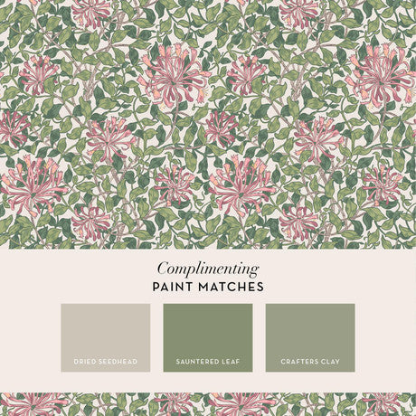 William Morris at Home Honeysuckle Dusk Blue Wallpaper