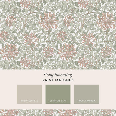 William Morris at Home Honeysuckle Dusk Blue Wallpaper