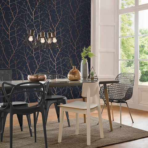 Graham & Brown Wallpaper Boreas Midnight