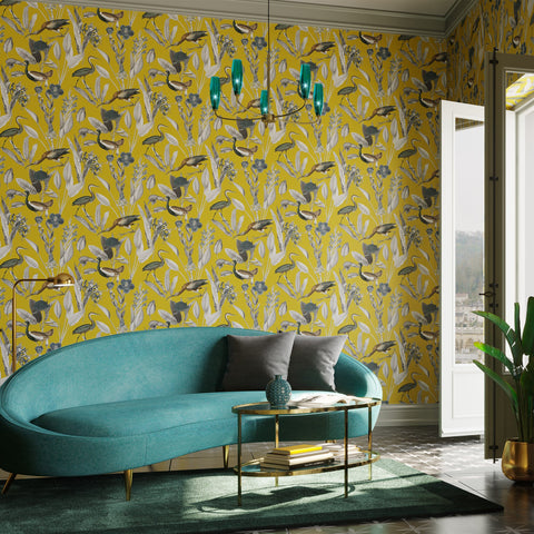 Graham & Brown Wallpaper Glasshouse Mustard