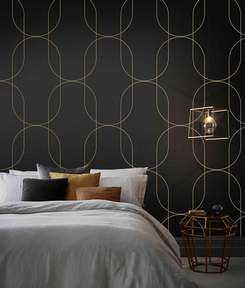 Graham & Brown Wallpaper Palais Black & Gold